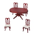 thumbnail image 3 of 5 Piezas Miniatura Mobiliario Modelo Set Comedor en Madera para Casa de Muñecas Accesorios Realistas de Simulación Juego de Habitación Apto para Juegos Infantiles Colección Manualidades, 3 of 9