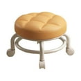 thumbnail image 2 of Abbracc Furniture Stool Low Rolling Seat Multi-Function Portable PU Padded Rolling Stool Orange, 2 of 9