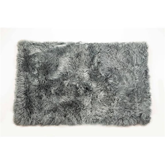 Home Decor Zealand Sheepskin Trio Rectangular Rug | 1-Piece | Grey | 3'x5'