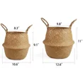 thumbnail image 2 of ShadeMart 12.6" Diameter x 11" High Seagrass Belly Storage Basket with Handles - Multi-Purpose for Plants, Laundry & Groceries, 2 of 7