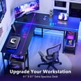 thumbnail image 6 of GUNAITO 61 Inch L Shaped Desk with Storage Selfs,Corner Gaming Desk,Computer Desk L Shaped,Carbon Fiber Black, 6 of 8