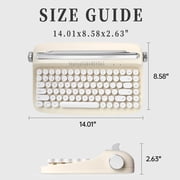 ITIGOITIE Retro Typewriter Style Bluetooth Keyboard, 84-Key Compact Design, Multi-Device Support, Yellowish White