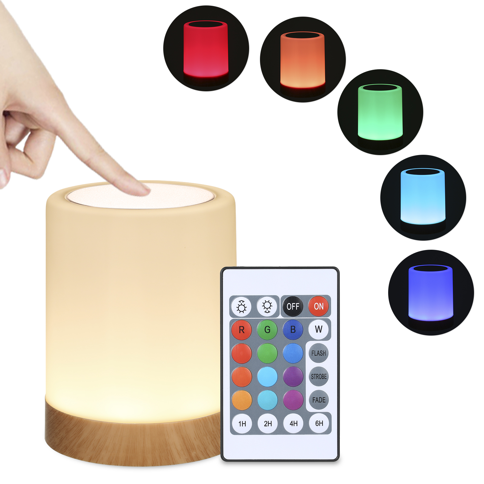 Night Light Touch Sensor Lamp Mini Bedside Table Lamp with Remote, 16
