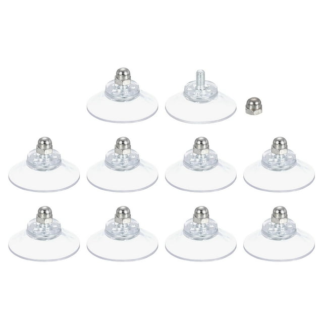 Uxcell 10 Paquetes de Ventosas para Vidrio 30mm/1.2" Diámetro Almohadillas de Succión con Tornillo M4 x 8mm