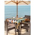 thumbnail image 2 of Outdoor Tablecloth with Umbrella Hole and Zipper, Thanksgiving Square Table Cloth 60x60 Inch Waterproof Tablecloth, Maple Leaf Pumpkin Black White Plaid Picnic Table Cover for Patio Camping, 2 of 7
