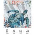thumbnail image 5 of Coastal Turtle Wrap Around Bed Skirts for Queen Bed 18" Drop,Bed Skirt with Adjustable Elastic Belt Dust Ruffle Bed Valance for Bedroom Hotel Nautical Ocean Coral Jellyfish Seashells Bed Frame Cover, 5 of 7