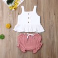 thumbnail image 3 of Ensemble 2 Pcs pour Nouveau-Née Fille : Hauts Courts Sans Manches à Boutons + Mini-Shorts, 3 of 8