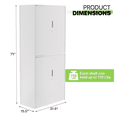 thumbnail image 2 of Magshion 71" Metal Garage Storage Cabinet with Locking Doors, 4 Adjustable Shelves for Home, Office, White, 2 of 10