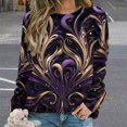 thumbnail image 2 of Abstract Flowers Womens Oversized Sweatshirts Hoodies Crewneck Casual Tops Comfy FallWinter Clothes 2024, 2 of 7