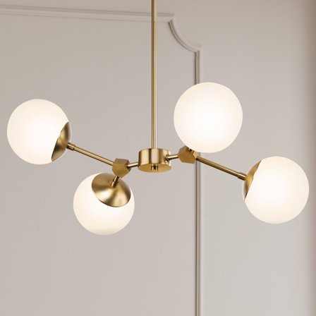 Luxury Minimalist Chandelier, Brushed Bronze, UHP4621