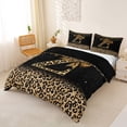 thumbnail image 3 of Erosebridal Chic Cheetah Print Duvet Cover Set, Personalized Initial Z Bedding Full, Black Brown, Black Reversible 3-Piece, 1 Duvet Cover and 2 Pillowcases (No Comforter), 3 of 6