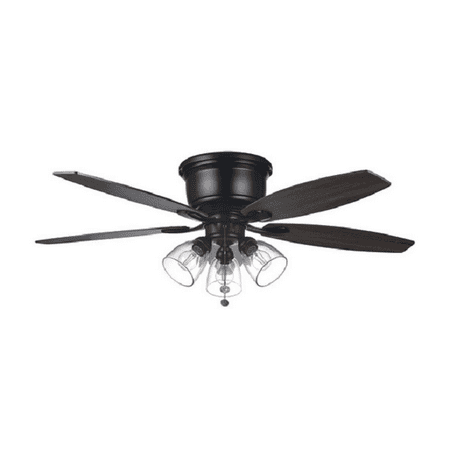 Hampton Bay 51829 Stoneridge 52 Matte Black Hugger Led Ceiling Fan With Light Kit