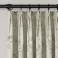 thumbnail image 3 of TWOPAGES 84"x102" Floral Print Light Filtering Drape Pinch Pleat Header Linen Blend Curtain for Bedroom, 1 Panel, Moss Green, 3 of 6