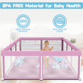 thumbnail image 3 of G TALECO GEAR Large Baby Playpen with Mat, Foldable Playpen for Babies and Toddlers, Portable Travel Play Yard, 50"x71", Pink, 3 of 6