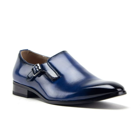 

Men s 77807 Slip On Round Toe Hand Burnished Loafers Dress Shoes Royal 9