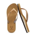 thumbnail image 1 of Chanclas KuaiLu de piel con soporte para arco, color caqui, talla 8, para mujer, 1 of 7