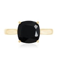 thumbnail image 5 of Rosec Jewels 8 mm Cushion Cut Black Spinel Solitaire Ring with Surprise Diamond - AAA Quality August Birthstone - Valentines Ring, 18K Yellow Gold, US 12.00, 5 of 9
