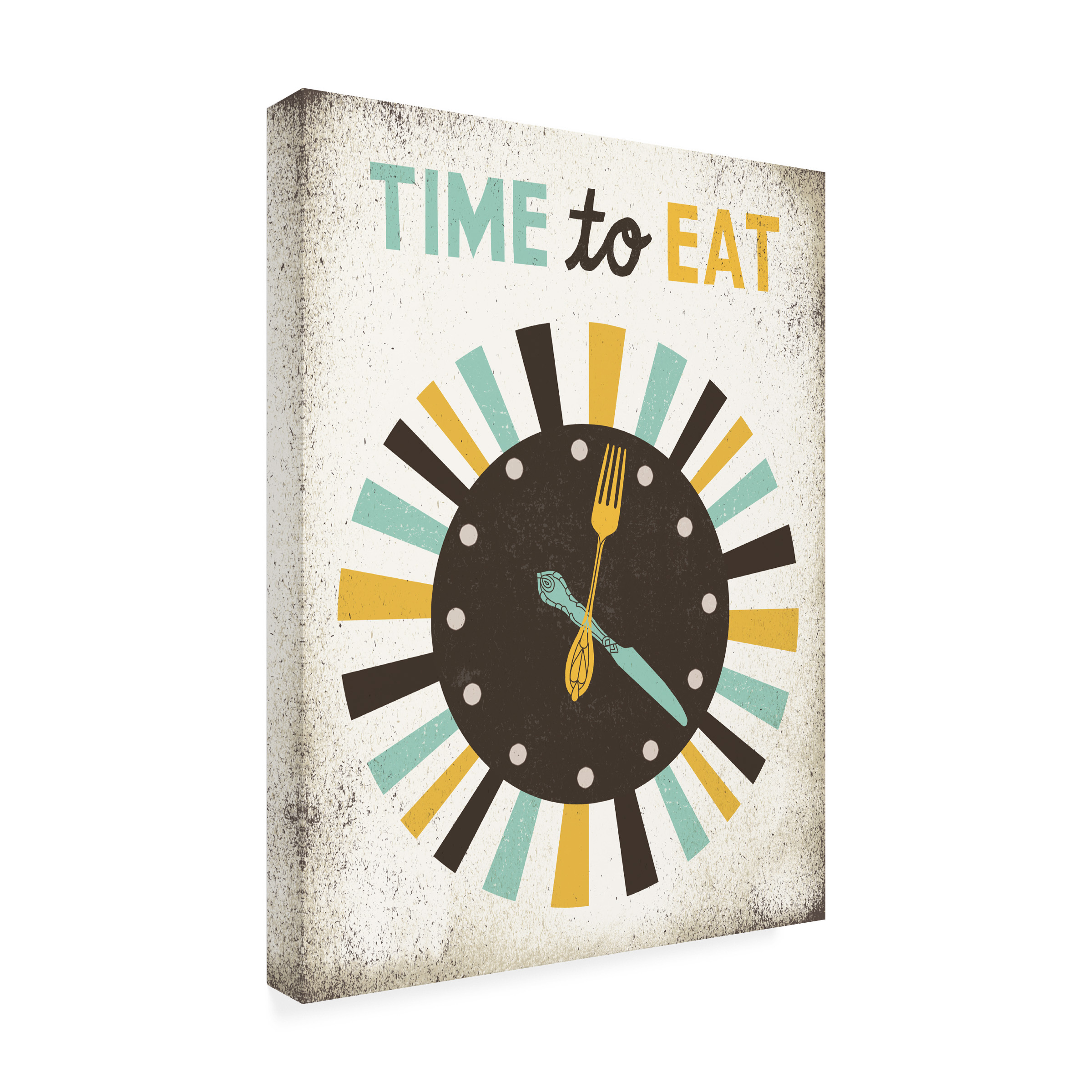 Trademark Fine Art 'Retro Diner Time to Eat Clock' Canvas Art by Michael Mullan