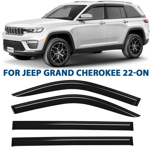 CLIM ART In-Channel Incredibly Durable Rain Guards for Jeep Grand Cherokee 2022-2026, Original Window Deflectors, Vent Window Visors, Vent Deflector, 4 pcs. - 622315