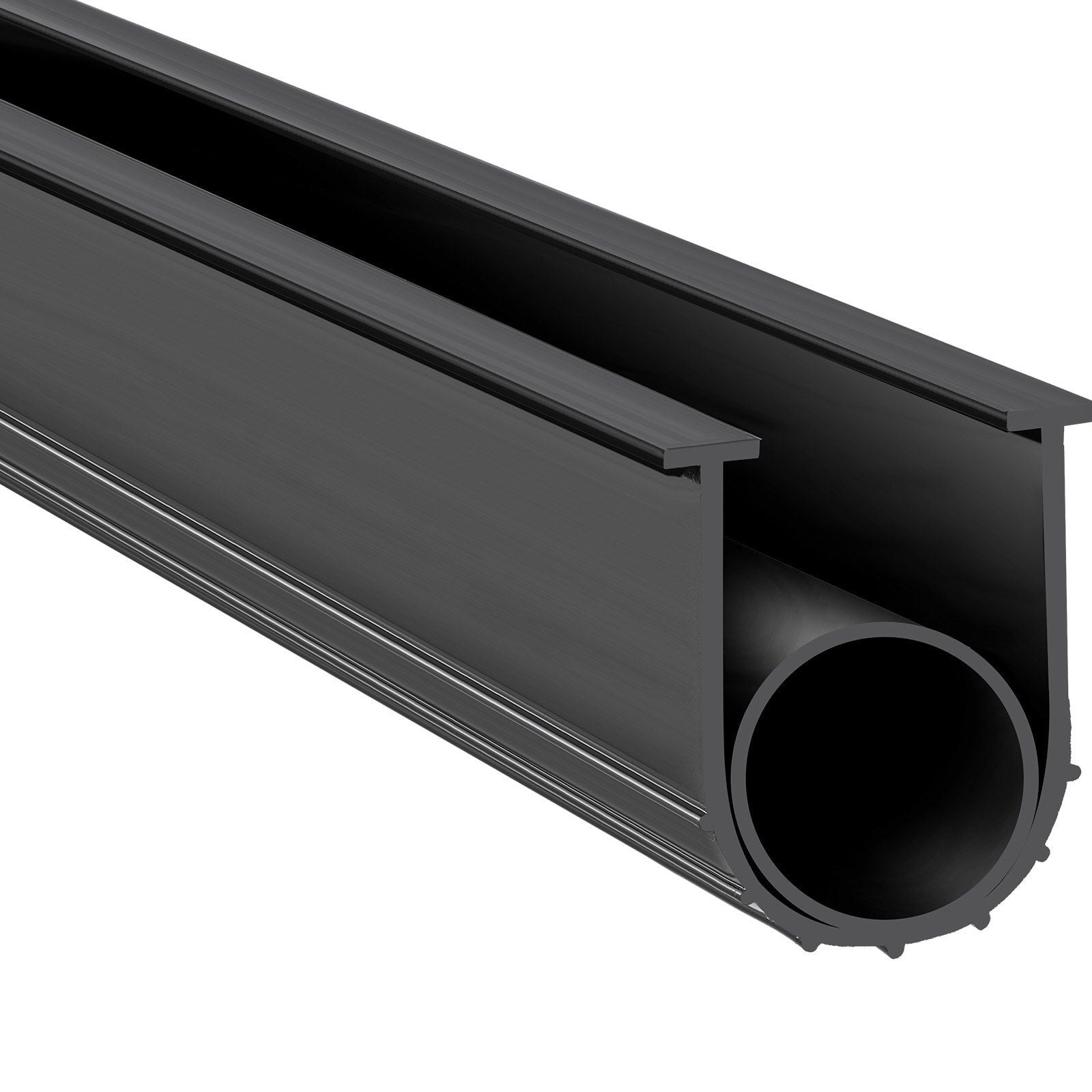 CAFORKP U-Shape Garage Door Weatherstrip, 16ft Bottom Seal with T-Ends, Black