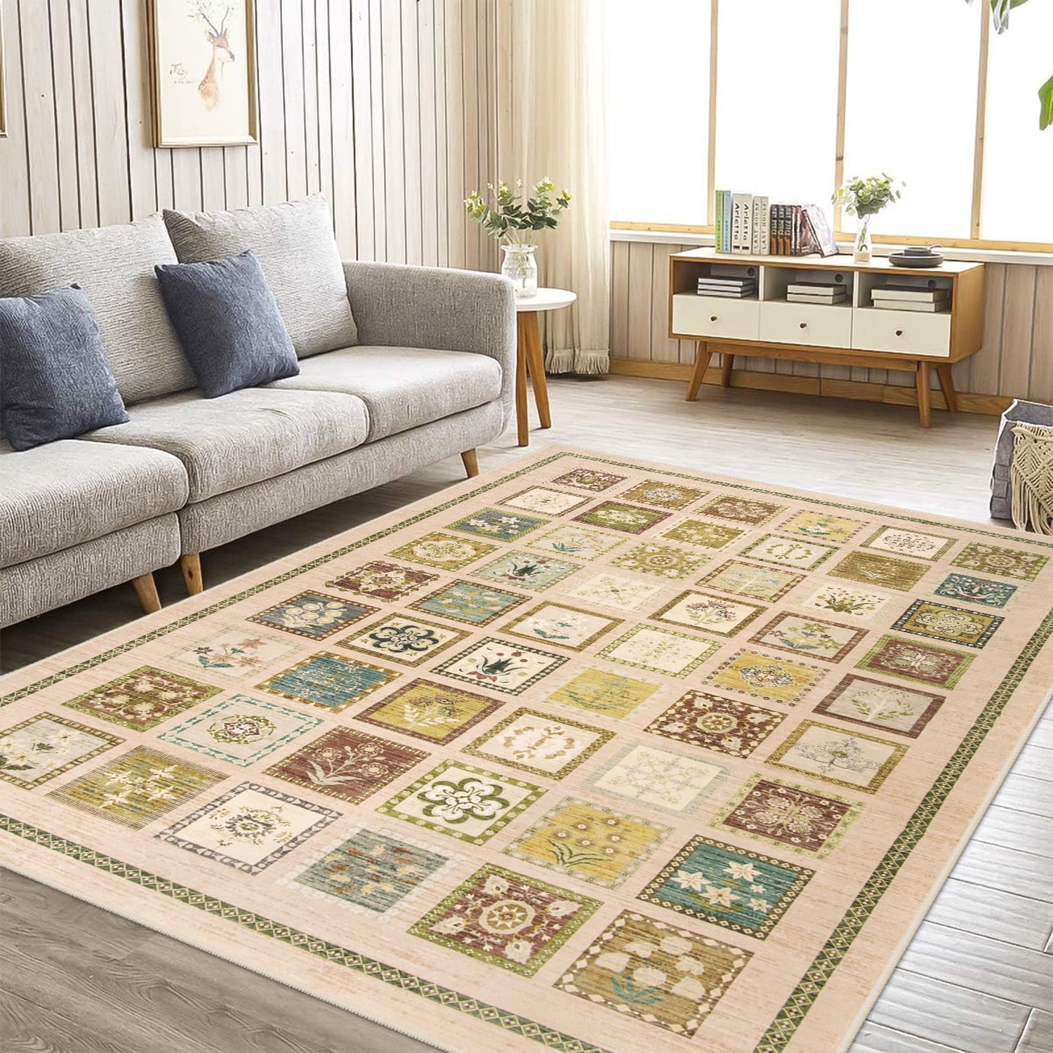 Maxsoft 6x9 Area Rug,Vintage Machine Washable Rugs For Living Room - View #6