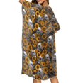 thumbnail image 5 of SEANATIVE Women Flowy Kimono Coverups Lightweight Beach Cover Up Printed Swimsuit Cover Up Open Front Beachwear Swimwear Resort Wear for Hawaii Beach, Skull Sunflower, 5 of 7