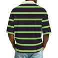 thumbnail image 4 of Dresfit Mens Polo Shirts Short Sleeve Striped Golf Shirts 2026 Summer Collared Waffle Knit Tops Lapel Loose Color Block Business T Shirts M, 4 of 6