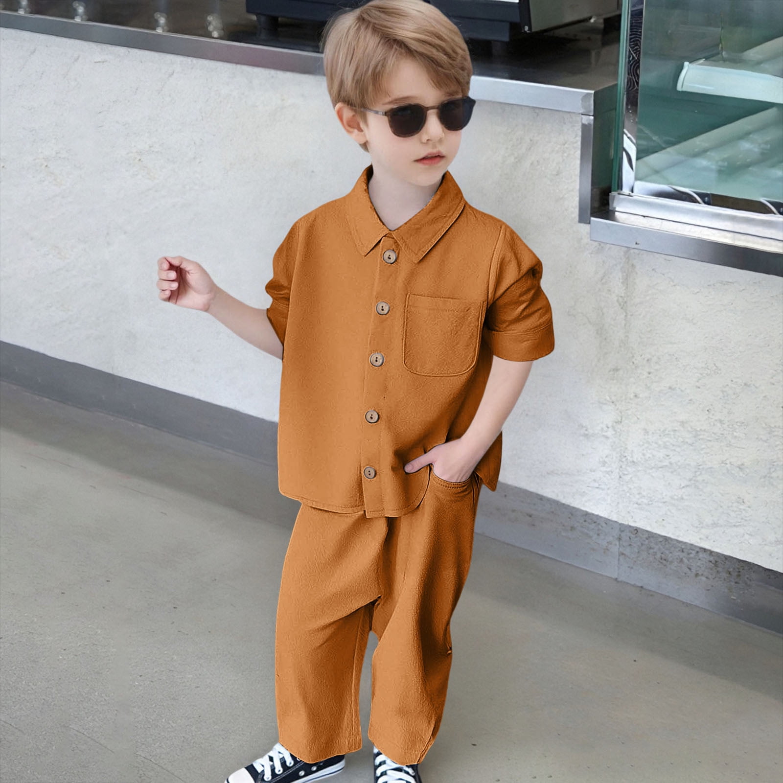Lot De Vêtements Scolaires Charlie Rocket Pour Garçon 4-5 Ans - Chemise Manches Longues Et Pantalon Sergé