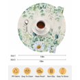 thumbnail image 6 of 13 Inch Round Placemats Set of 6, Green Eucalyptus Leaves Non Slip Heat Insulation PP Table Mats, Daisy Summer Botanical Watercolor Washable Place Mats for Kitchen Dining Party Table Decor, 6 of 7