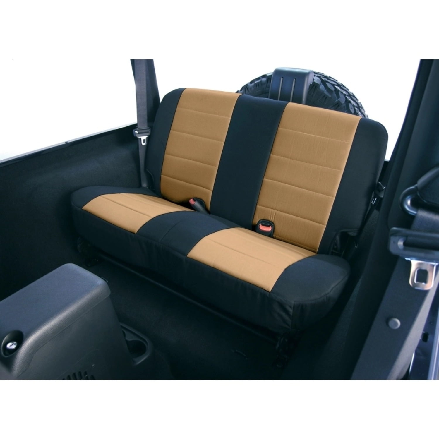 New For Jeep Wrangler Tj 97-02 Rear Neoprene Seat Cover Tan  X 13261.04