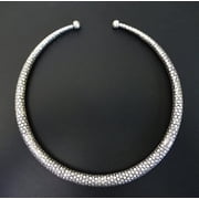Tibetan Silver Beautiful Handmade Filigree Delicate Ethnic Tribal Gypsy Style Designer Choker Necklace for Women Modern Fashion Vintage Style Unique Necklace Jewelry by Artisans in Oxidized Silver