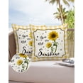 thumbnail image 6 of Pack of 2 Outdoor Pillow Covers, Sunflower Yellow Sunflower and Bees Yellow Plaid Check Waterproof Square Throw Pillowcase Cushion Decorative Pillow Covers for Couch Patio Tent, 26x26 in, 6 of 6