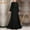 Black, variant on Njoeus Women's Elegant Long Sleeve Belted Muslim Dress Turtleneck Maxi Dresses Flowy Midi Dress Fall Wnter Party Gown Zipper Back