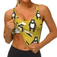 thumbnail image 3 of Uemuo Cartoon Bear Yellow Pattern Women's Sports Bra - High Impact Support, Breathable, and Comfortable Athletic Bra for Running, Yoga, and Workouts, 3 of 9