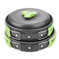 thumbnail image 1 of Portable Outdoor Cookware, Camping Cookware Set With Foldable Handle, Lightweight Pots Perfect For Travel Camping, Hiking And Picnics, Durable And, 1 of 5