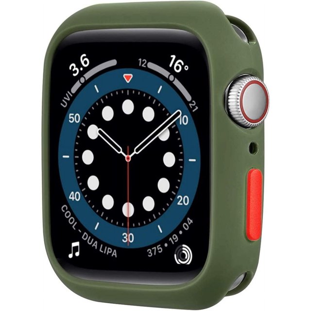 Thin Soft TPU Shockproof Bumper Case for iWatch Apple Watch Series SE 6/5/4 Olive Green 40mm