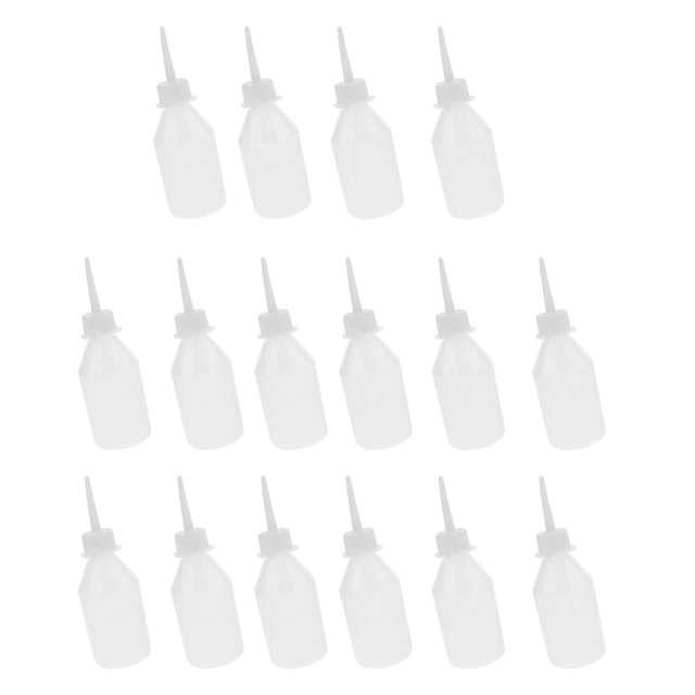 16pcs 100ml Botella aplicadora de pegamento Kusrkot Punta larga con tapa para manualidades