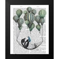 thumbnail image 2 of Fab Funky 15x18 Black Modern Framed Museum Art Print Titled - Penguin in Hammock Balloon, 2 of 5