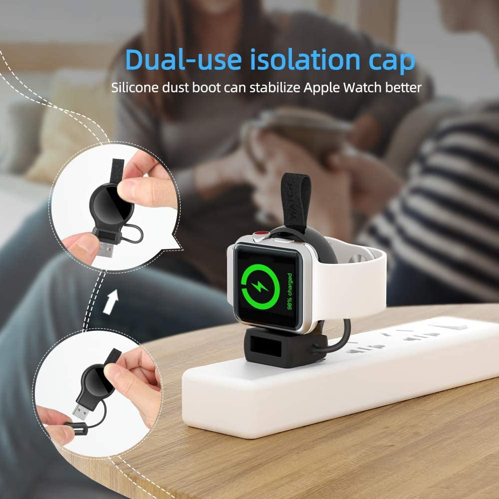 Charger for Apple Watch Portable iWatch USB Wireless Charger Travel Cordless Car Charger with Light Weight Magnetic Quick Charge for Apple Watch Series SE 6 5 4 3 2 1 Black Walmart
