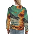 thumbnail image 7 of Fotbe Space Adventurer Cat Pattern Womens Long Sleeve Hoodie, Pullover Hooded Sweatshirt, Kangaroo Pocket Hoodie with Eye-catching Drawstrings-Medium, 7 of 7
