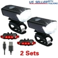 thumbnail image 1 of HLONK USB Rechargeable LED Bicycle Headlight & Rear Lamp  700 lm  Black (2 Pack), 1 of 12