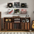 thumbnail image 2 of Large Record Player Stand, Mid Century Turntable Table with Record Storage, Vinyl Record Storage Cabinet, 2 of 6