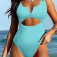 thumbnail image 2 of Traje de baño de una pieza para mujer, traje de baño con control de abdomen, traje de baño push up, bikini con cuello en V para mujer, 2 of 5