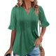 thumbnail image 2 of Eres Más Que una Camisa de Puntuación de Prueba Sexy de Manga Corta Lentejuelas Suelta Camisa de Blusa con Cuello en V, Poliéster, 2 of 9