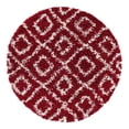 thumbnail image 3 of Unique Loom Trellis Shag Collection Area Rug - Ruth (3' 3" Round Burgundy Red/Ivory), 3 of 11