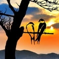 thumbnail image 2 of Pájaro de arte de árbol de metal, silueta de pájaro de metal, 2 pájaros en rama, arte de metal, jardín, decoración de pájaros de metal en rama de árbol, decoración de jardín, golondrina, 2 of 5