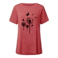 thumbnail image 2 of Mytrendy Women Dandelion Print Short Sleeve Tee Round Neck Baggy Casual Top T-Shirt, 2 of 3
