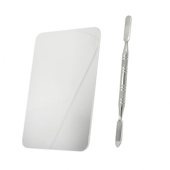 Vogacara Paleta de mezcla de maquillaje de acero inoxidable, mano de obra fina, reutilizable, sólida, conveniente, paletas cosméticas para salón de Maquillaje Facial tipo 3 Vogacara CE011544-03B