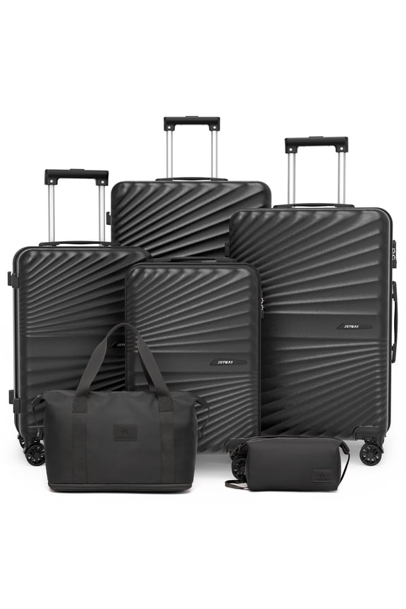 6 Piece Hardshell Luggage Set with Spinner Wheels TSA Lock and Scratch-Resistant Finish Durable Lightweight Suitcases(Tote bags in mixed styles)