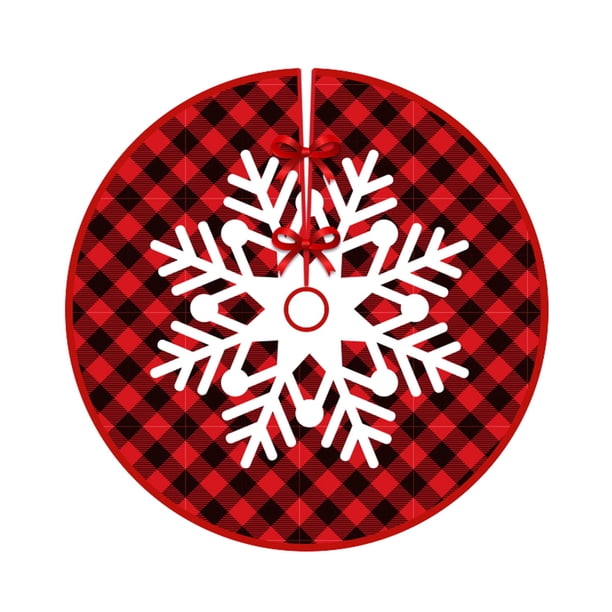 Txlixc Falda de árbol de Navidad de 35 pulgadas, alce de dibujos animados / almohadilla de Navidad de impresión de copo de nieve Txlixc moda